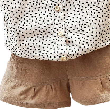 The Aria - Baby Girl Sleeveless Polka Dot Tops + Shorts