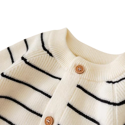 The Arlo - Baby Unisex Striped Knitted Cardigan Overcoat