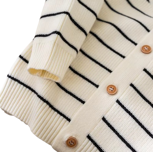 The Arlo - Baby Unisex Striped Knitted Cardigan Overcoat