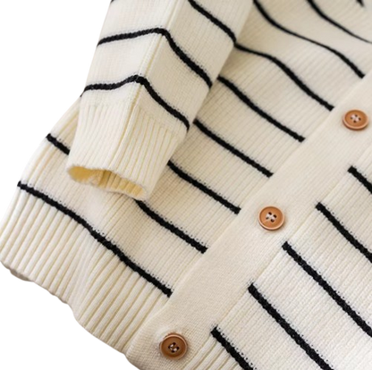 The Arlo - Baby Unisex Striped Knitted Cardigan Overcoat