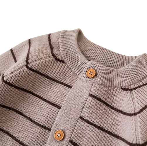 The Arlo - Baby Unisex Striped Knitted Cardigan Overcoat