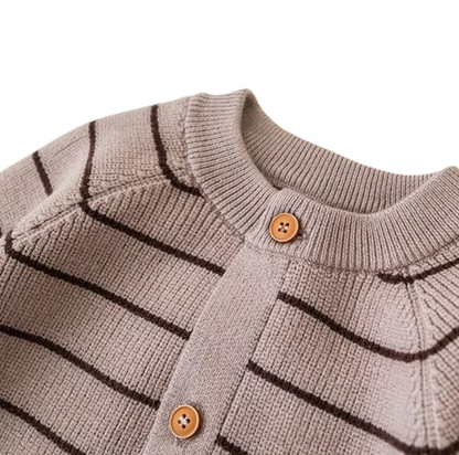 The Arlo - Baby Unisex Striped Knitted Cardigan Overcoat