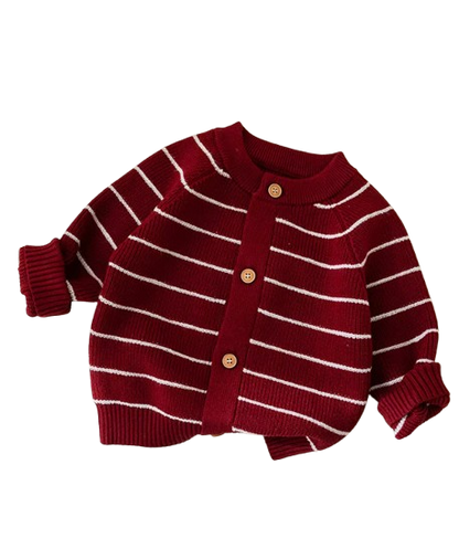 The Arlo - Baby Unisex Striped Knitted Cardigan Overcoat