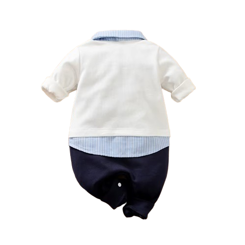 The Andrew - Baby Boy Cute Solid Gentleman Cotton Casual Long Sleeve Bodysuit