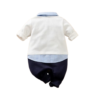 The Andrew - Baby Boy Cute Solid Gentleman Cotton Casual Long Sleeve Bodysuit