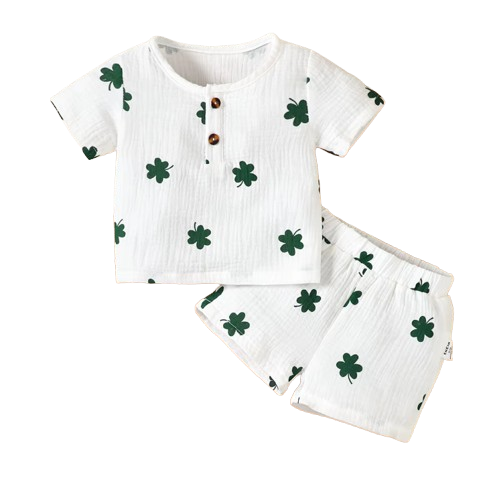 The Bentley - Baby Boy Cactus Print Short Sleeves Print T-shirt + Shorts