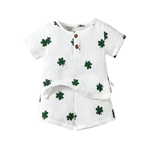 The Bentley - Baby Boy Cactus Print Short Sleeves Print T-shirt + Shorts