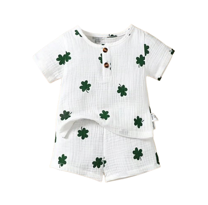 The Bentley - Baby Boy Cactus Print Short Sleeves Print T-shirt + Shorts