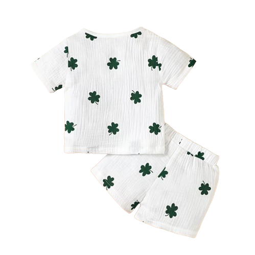 The Bentley - Baby Boy Cactus Print Short Sleeves Print T-shirt + Shorts