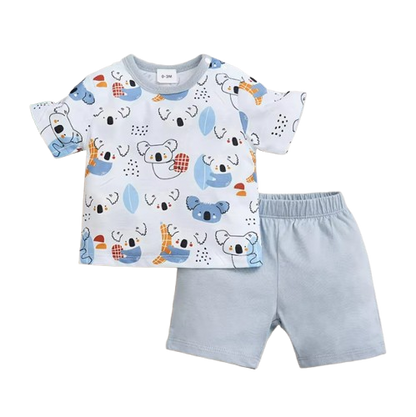 The Alejandro - Baby Boy Animal Koala Full Print Comfortable Short Sleeve Set