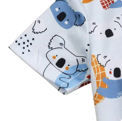 The Alejandro - Baby Boy Animal Koala Full Print Comfortable Short Sleeve Set