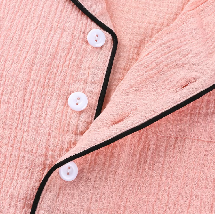 The Nico - Baby Unisex Cotton Linen Solid Colour Pajamas Set