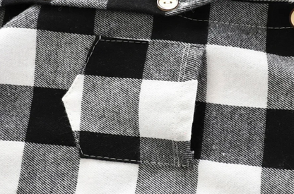 The Raiden - Baby Boy Black Hooded Plaid Shirts Coat Long-Sleeve Jacket