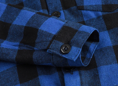 The Damon - Baby Boy Blue Large Checkered New Western-Style Coats Long Sleeve