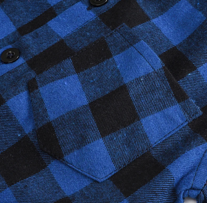 The Damon - Baby Boy Blue Medium Checkered New Western-Style Coats Long Sleeve