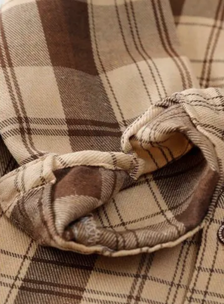 The Esteban - Baby Boy Light Brown Plaid Long-Sleeved Tops Jacket Shirt