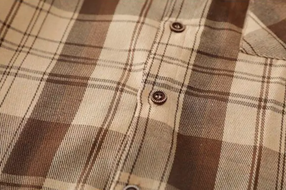 The Esteban - Baby Boy Light Brown Plaid Long-Sleeved Tops Jacket Shirt