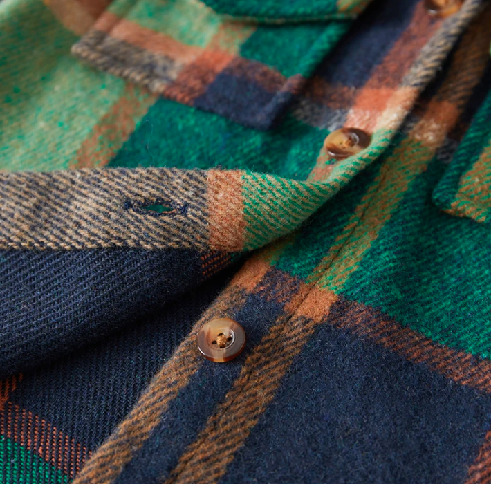 The Jalen - Baby Unisex Green Lapel Long Sleeve Plaid Print Flannel Jacket Shirt