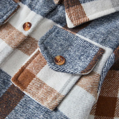 The Jalen - Baby Unisex Grey Lapel Long Sleeve Plaid Print Flannel Jacket Shirt