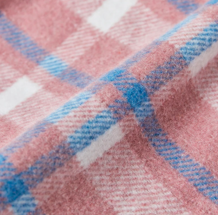 The Jalen - Baby Unisex Pink Lapel Long Sleeve Plaid Print Flannel Jacket Shirt