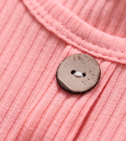 The Ailany - Baby Girl Pink Solid Knitting Long Sleeve Tops + Floral Print Pants + Headband