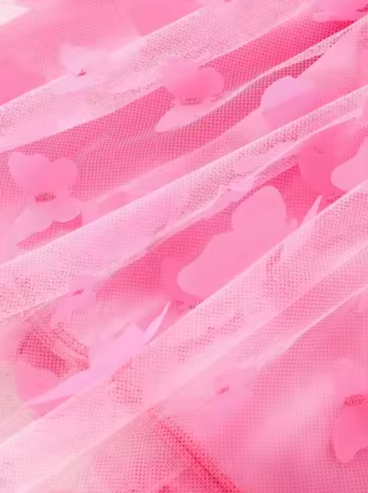 The Helen - Baby Girl Spring Sweetheart Style Pink Butterfly Tulle Dress