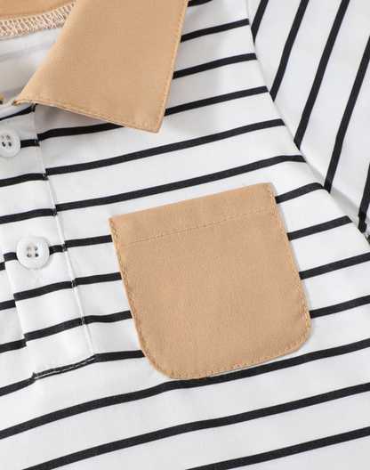 The Alden - Baby Boy Striped Collared Short Sleeve Top & Matching Shorts | Toddler 0–3 Years Outfit