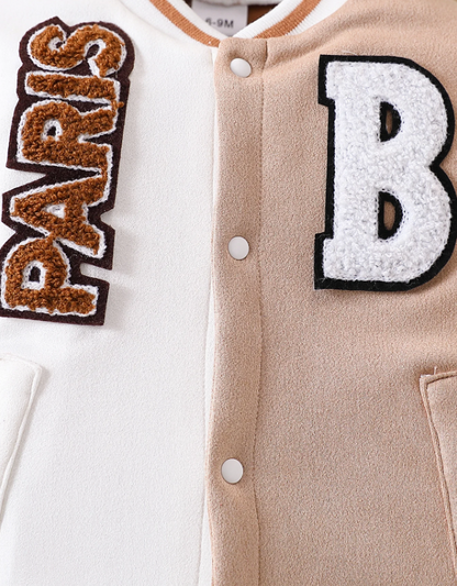 The Ronald - Baby Boy Suede Romper 3D Letter Embroidery Long Sleeve Winter Outfit