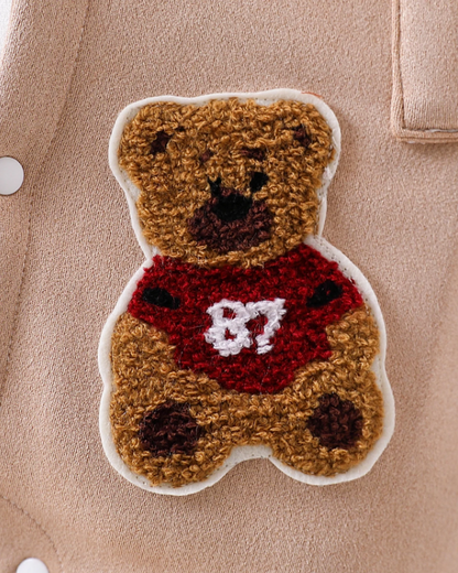 The Ronald - Baby Boy Suede Romper 3D Letter Embroidery Long Sleeve Winter Outfit