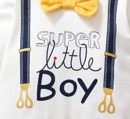 The Wayne - Newborn Baby Boy Letter Print Gentleman Romper Long Sleeve Outfit