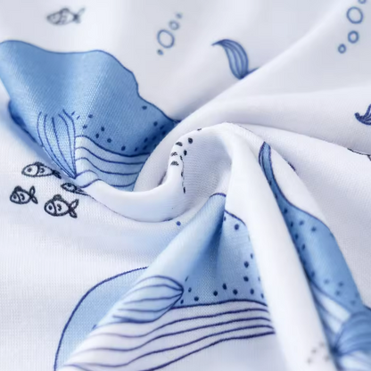 The Lionel - Newborn Baby Boy Whale Print Romper Short Sleeve Bodysuit Summer Outfit