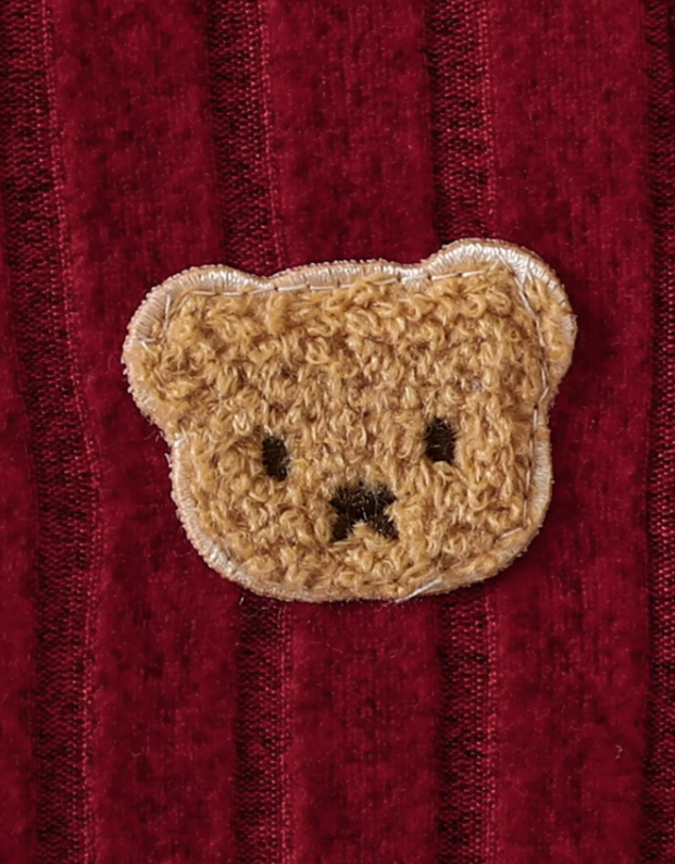 The Mac - Baby Boy Red Bear Romper & Hat Set Long Sleeve Autumn Winter One Piece Outfit
