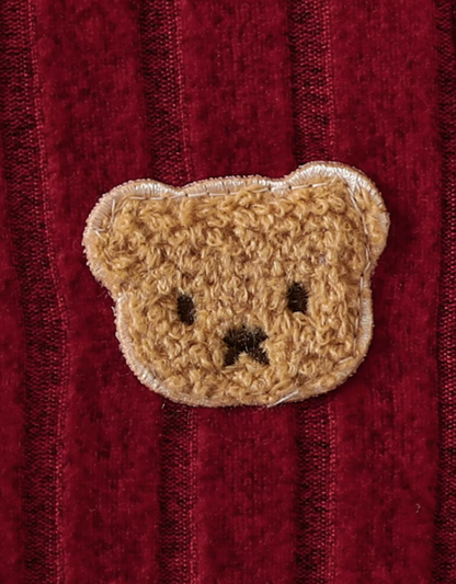 The Mac - Baby Boy Red Bear Romper & Hat Set Long Sleeve Autumn Winter One Piece Outfit