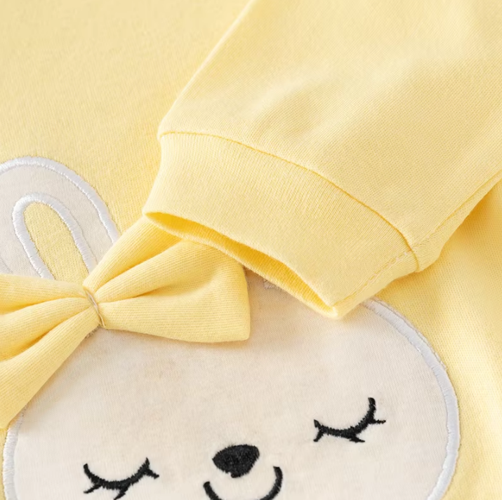 The Oakleigh - Baby Girl Cotton Rabbit Embroidered Long Sleeve Romper Spring Autumn One Piece Outfit