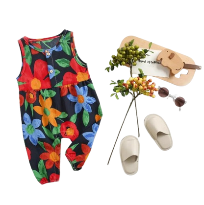 The Phoebe - Baby Girl Sleeveless Flower Print