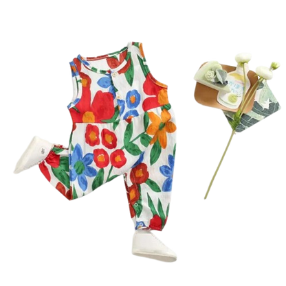The Phoebe - Baby Girl Sleeveless Flower Print