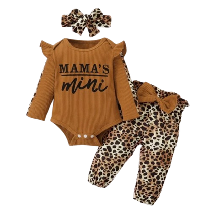 The Sidney - Newborn Baby Girl 3PC Ruffle Romper Bow Top + Pants Outfit Set