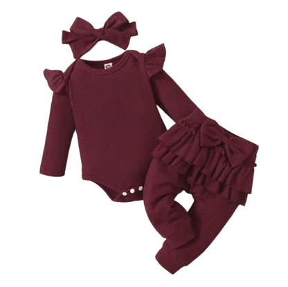 The Sidney - Red/ Maroon Ruffles Romper