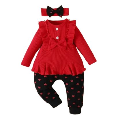 The Merill - Red & Black Casual Trouser Set