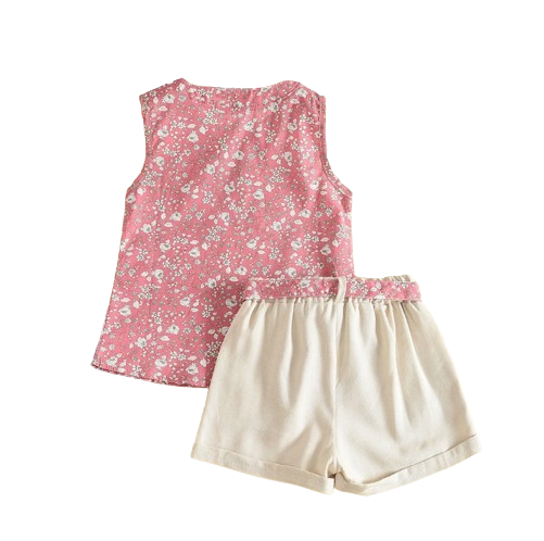 The Taylor - Short Sleeve Chiffon Blouse + Shorts Set