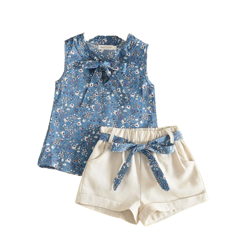 The Taylor - Short Sleeve Chiffon Blouse + Shorts Set