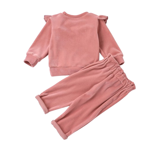 The Allison - Baby Girl Coral Fleece Top & Pants