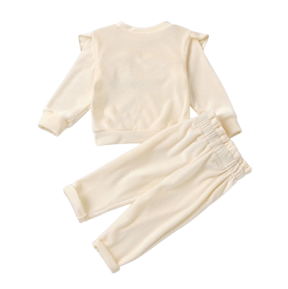 The Allison - Baby Girl Coral Fleece Top & Pants