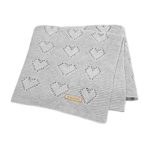 The Beckett - Baby Unisex 100*80cm Heart Design Knitted Blankets