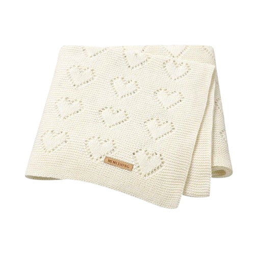 The Beckett - Baby Unisex 100*80cm Heart Design Knitted Blankets