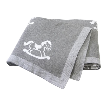 The Caden - Baby Unisex 100*80cm Horse Design Swaddle Blanket