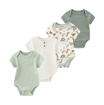 The Caleb - Baby Unisex 4pcs Cartoon Print Bodysuits