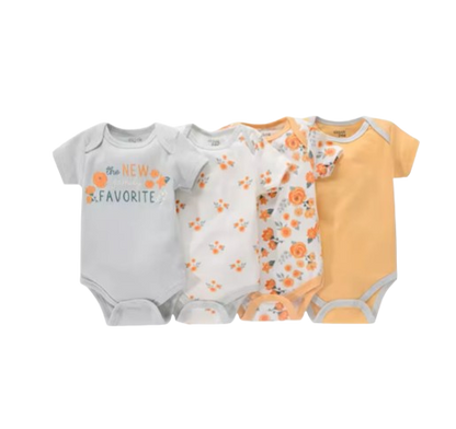 The Caleb - Baby Unisex 4pcs Cartoon Print Bodysuits