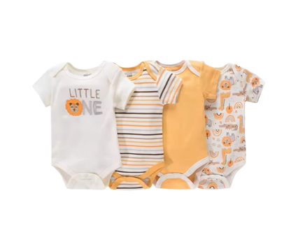 The Caleb - Baby Unisex 4pcs Cartoon Print Bodysuits