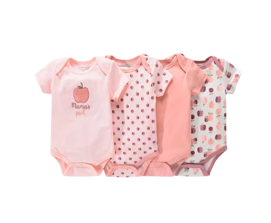 The Caleb - Baby Unisex 4pcs Cartoon Print Bodysuits F